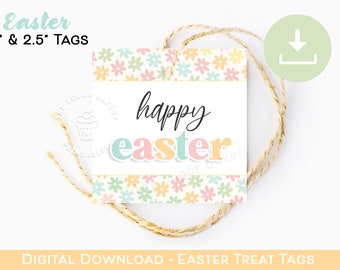 Easter Cookie Tags, Happy Easter Tags, Spring Cookie Tags, Easter Gift Tags, Printable Easter Treat Tags, Easter basket tags, Easter tags