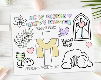 Easter Coloring Page He Is Risen Printable Resurrection Christian Easter Church Coloring Sheets Bible Activities For Kids Sunday School Art