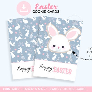 Happy OSTER COOKIE CARD, Mini & 5 "x7" Osterkeks Karte, Osterhasen-Kekskarte, Printable Osterkekskarte, Osterkekse Download
