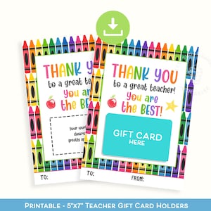Printable Teacher GIFT CARD Holder Coffee Gift Card for Teacher Appreciation Week Thank you Teacher Gift Card holder Teacher Gift Idea Card
