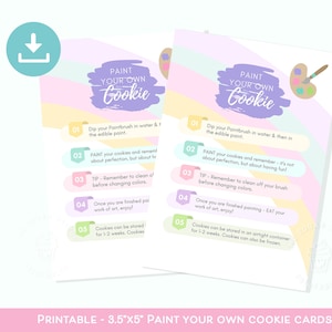 Instructions imprimables pour carte PYO COOKIE, téléchargement immédiat ou Instructions pour kit de peintures personnalisées de Pâques, kit de cookies DIY