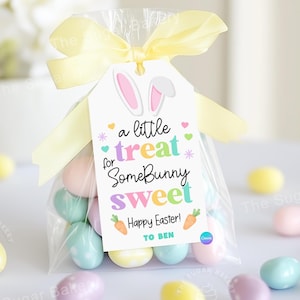 Etiquetas de regalo de Pascua editables, etiquetas de recuerdo de Pascua para el aula para maestros, niños, estudiantes de la escuela, etiquetas de recuerdo de fiesta de Pascua en colores pastel
