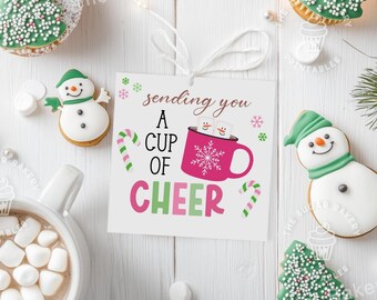 Hot Chocolate Gift Tag Printable, Cup of Cocoa Christmas Tag, Winter Hot Cocoa Treat Tag Holiday Mug Tag Digital Download Printable gift tag
