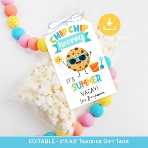 "CHIP CHIP HOORAY ""Summer Vacay"" Geschenkanhänger, Sommer Vacay Anhänger, Geschenkanhänger für den letzten Schultag für Schüler vom Lehrer, Geschenkanhänger für das Klassenzimmer."
