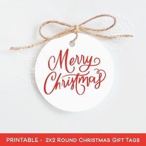 Druckbarer Weihnachtskeksanhänger, einfacher RUNDER Weihnachtsgeschenkanhänger, Weihnachtsgeschenkanhänger, Weihnachtskeksanhänger, personalisierter Weihnachtsanhänger