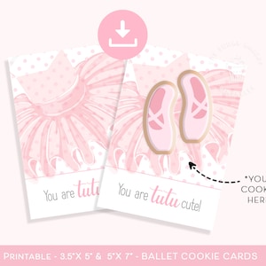 Carte imprimable à biscuits de ballet, vous êtes mignon TUTU, carte à biscuits d'appréciation de professeur de danse, carte à biscuits de ballerine de danse de ballet, biscuits de danse