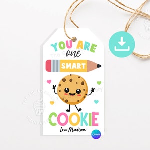 Você é uma etiqueta SMART COOKIE, etiqueta de presente de final de ano para aluno, etiqueta de colega de classe para impressão, etiqueta de final de ano letivo, presentes de sala de aula para alunos
