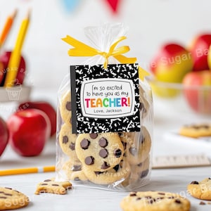 Editable First Day Of School Teacher Gift Tag From Student Printable Notebook Label Back To School Teacher Appreciation Tag Instant Download