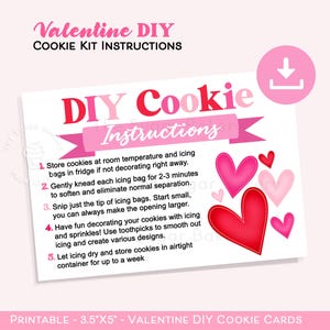 Valentine DIY COOKIE Kit Anleitung, Pink Hearts Valentine Cookie Kit Anleitung, Dekorieren Sie Ihre eigenen Kekse, DIY Plätzchen Kit Anleitung