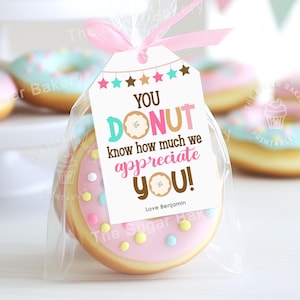 DONUT Geschenkanhänger für Lehrer, DONUT, Mitarbeiter Mitarbeiter Mitarbeiter, druckbarer Donut Anhänger, Geschenkanhänger für Lehrer
