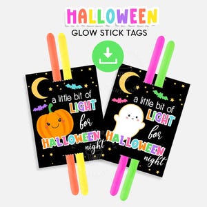 Etiquetas luminosas de Halloween, Un poco de luz para la noche de Halloween, Etiquetas luminosas de Halloween para imprimir, Etiquetas de regalo luminosas de calabaza fantasma