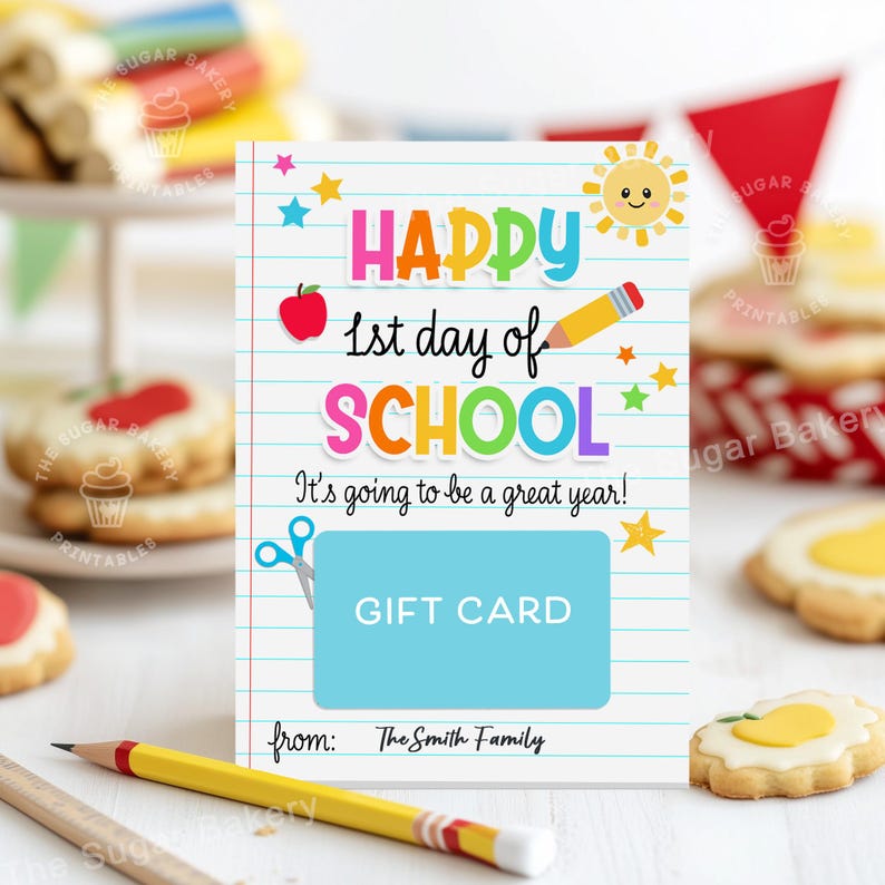 EDITABLE Back to School Teacher Gift Card Holder, Coffee Gift Card Printable, 1st Day of School Teacher Appreciation Card, Gift for Teacher image 1
