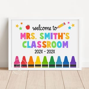 First day of School CLASSROOM SIGN, Welcome to my Classroom, EDITABLE Teacher Sign for Desk, Wall  Door, Teacher Sign for Classroom CLASS101