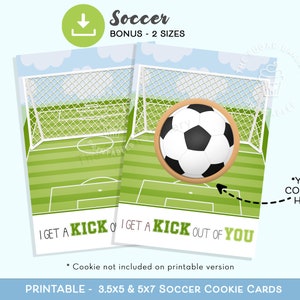 Druckbare Fußball-Cookie-Karte, 3.5x5 & 5x7 Sport-Cookie-Karte, ich bekomme einen Kick aus SIE, Valentinstag Geburtstagskekse Jungenmädchen Fußball Fußball