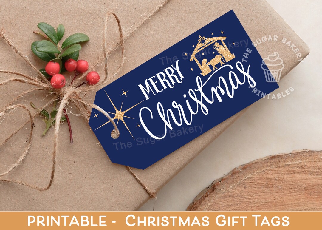 Merry Christmas Tags, Nativity Printable CHRISTMAS GIFT TAGS, Teacher ...