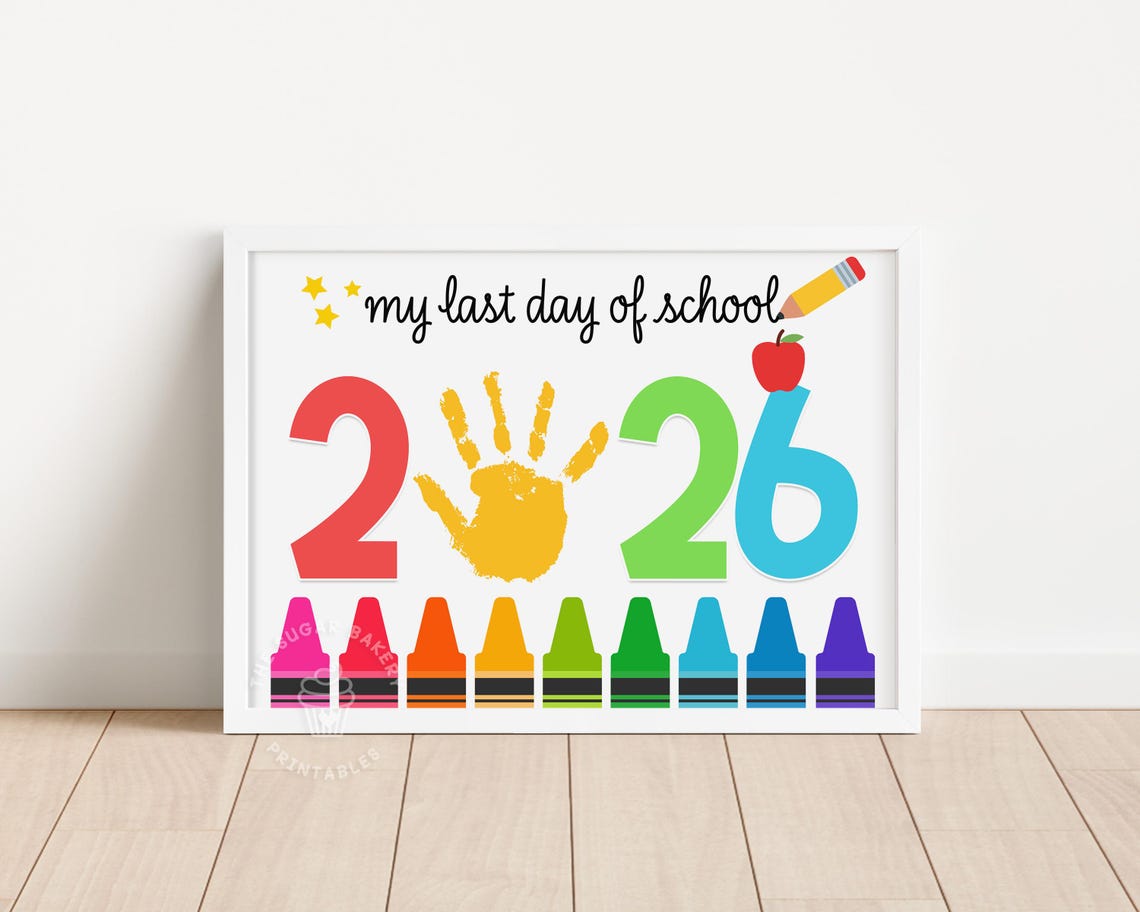 School Handprint Art Craft, Last Day of School 2026, Preschool Prek ...