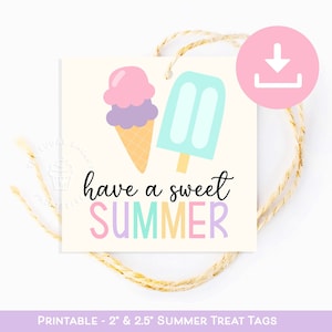 Tenga una etiqueta dulce de verano, etiqueta de golosina de galleta de helado, etiqueta de regalo imprimible para PROFESOR, etiquetas de regalo de fin de año para estudiantes, aula de fin de año