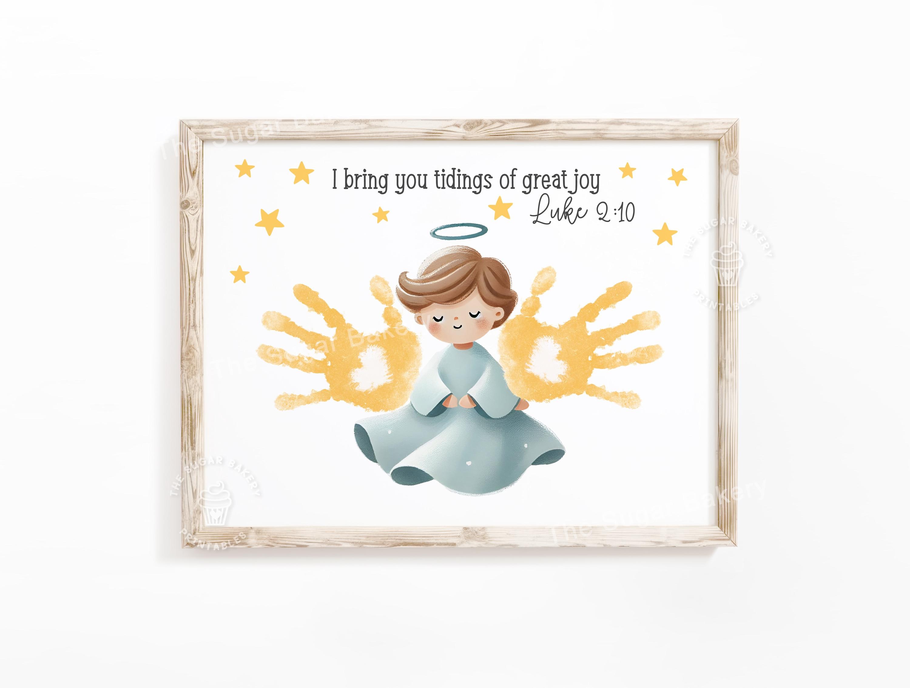 40 Sweet and Easy Angel Crafts for Kids To Make! 5 Christmas Nativity Angel Handprint Art Printable Luke 2:10 Kids…