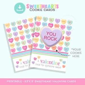Carte à biscuits conversation COEUR, mini carte à biscuits 3,5 x 5, carte à biscuits joyeuse Saint-Valentin, cartes à biscuits ma chérie, coeurs de bonbons