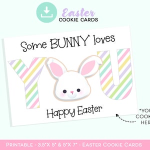 Cartes à biscuits de Pâques, SomeBUNNY vous aime, carte à biscuits Pâques, cartes à biscuits imprimables lapin de Pâques, carte à biscuits Pâques imprimable