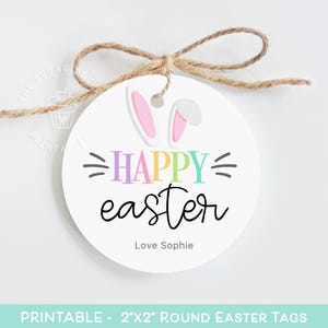 ÉTIQUETTES de Joyeuses Pâques, Joyeuses Pâques étiquettes d'oreilles de lapin, ÉTIQUETTES DE COOKIES de Pâques, étiquettes de Pâques imprimables, étiquettes de régal de Pâques étiquettes de faveur de salle de classe de Pâques