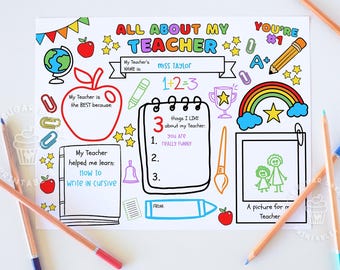 Teacher Appreciation Printable Gift Thank You Teacher Gifts Coloring Pages School Kids Teacher Appreciation Week Instant Digital Download