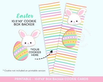 Printable Easter Cookie Box Backers, Easter 10.5"x3" Easter Cookie Backer, Easter Cookie Box Backer, Easter Bunny Chicks Carrot backer card