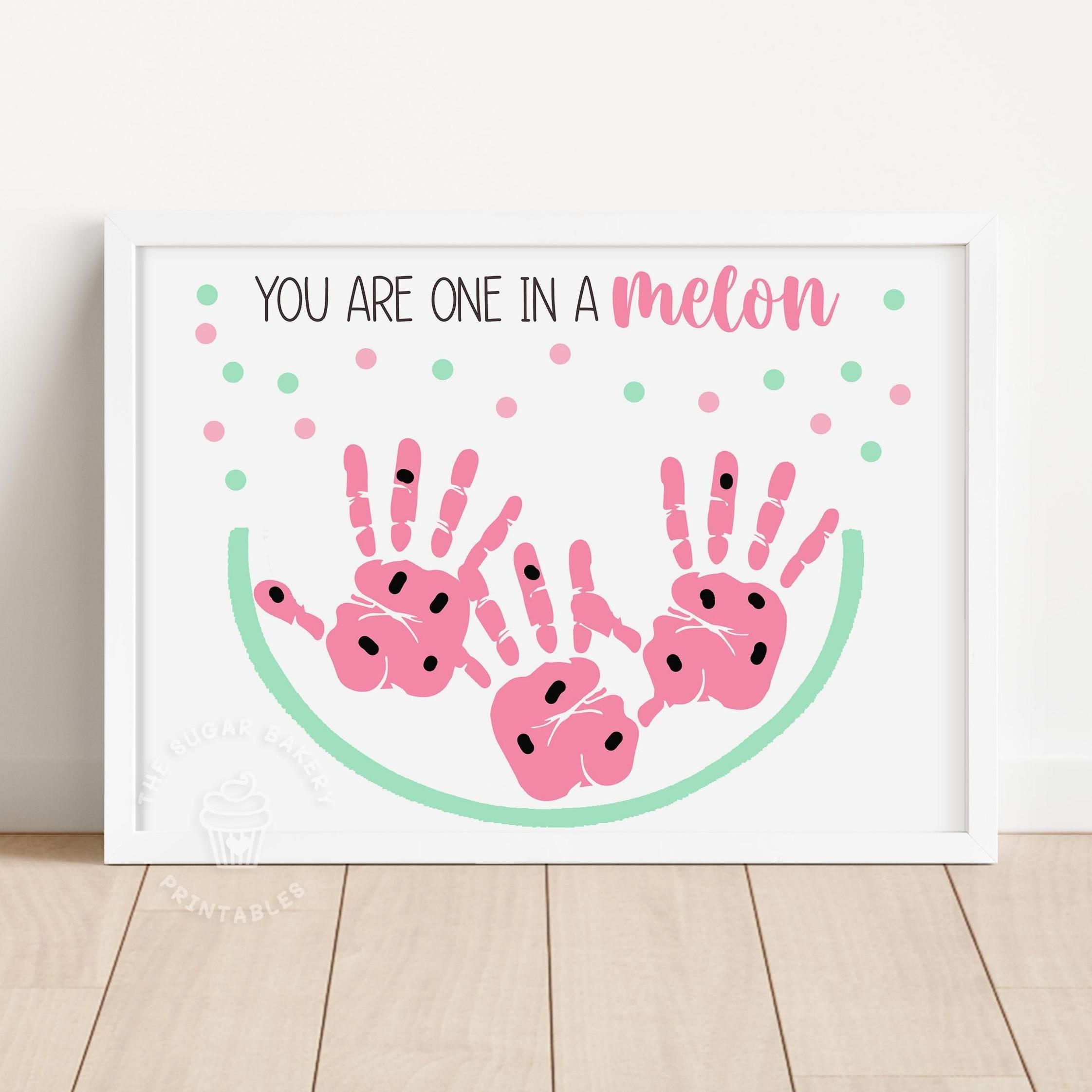 39 Fun Watermelon Crafts for Kids to Break Summer Boredom 11 Watermelon Handprint Art Printable - Summer Craft for Kids Toddlers…