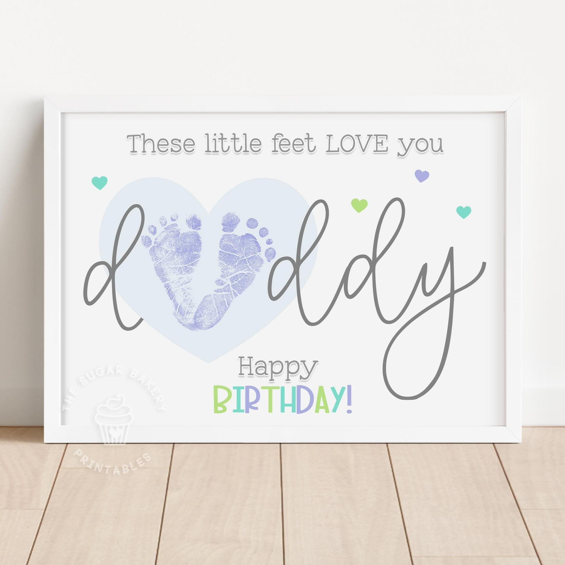 Personalised Dad Daddy Father's Day Gift - Baby Hand Print Keepsake | Cute & Sentimental