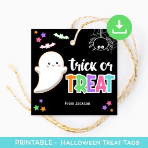 Happy Halloween Tags, Trick or Treat bag tags, Ghost Boos Gift Tags, Printable Happy Halloween tag, Halloween Cookie Tags, Instant Download
