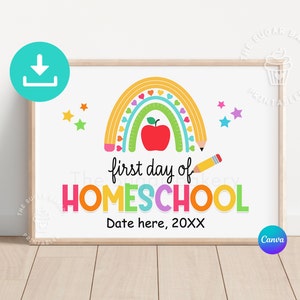 First Day of HOMESCHOOL Sign, Homeschool Sign, 1st Day of Homeschool ...