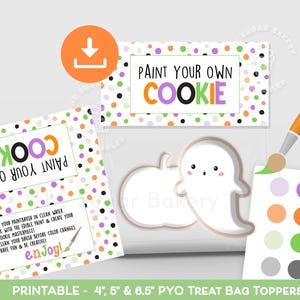 PYO Halloween Cookie Treat Bag Topper, PYO Halloween Cookie Topper, Pyo Instructions & Directions, Halloween Goodie Bag topper Ghost Pumpkin