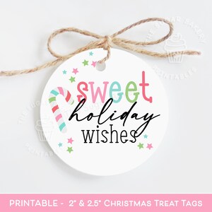 Etiqueta de biscoito DOCE para desejos de férias, etiqueta de biscoito de bastão de doces, etiqueta de presente de biscoito de Natal para impressão, etiqueta de agradecimento, etiqueta de biscoito de Natal doce