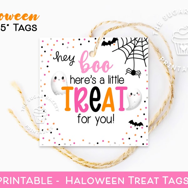 Printable Halloween Cookie Tags, Hey BOO sweet treat tag, Ghost Boo Gift Tags, Trick or Treat Bag Tags, Halloween Tags, Instant Download