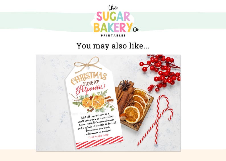 Printable Holiday Simmering Potpourri Gift Tag, Christmas Potpourri Tags, Holiday Christmas Scents, Teacher Staff Gift favor Christmas tree image 9