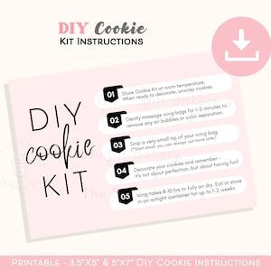 Druckbare DIY COOKIE Kit Anleitung, Cookie Kit Anleitung, einfaches DIY Cookie Kit, dekorieren Sie Ihren eigenen Cookie 3.5 "x5" und 5 "x7" enthalten