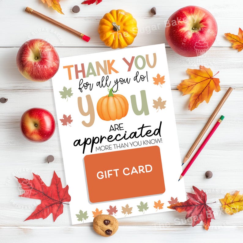 Fall Gift Card Holder for Teacher, Thanksgiving Teacher Gift Autumn ...