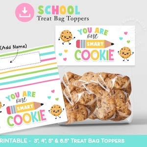 Topper de sac à biscuits intelligent You are One, décoration de sac TREAT pour la rentrée, cadeau pour les étudiants, décoration de sac à biscuits imprimable pour le premier jour d'école