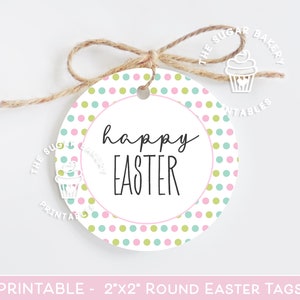 Joyeuses Pâques TAGS, étiquettes de cadeau de Pâques, étiquettes de Pâques à pois imprimables, étiquettes de friandises de lapin de Pâques, étiquettes d'appât de lapin de Pâques, carte d'étiquette de Joyeuses Pâques