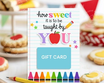 Porta CARTA REGALO per insegnanti, regalo di ringraziamento per insegnanti "How Sweet it is", porta carta regalo per caffè per insegnanti, regalo per il primo giorno di scuola per insegnanti