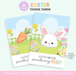 Cartões de biscoito de Páscoa, Guloseima para um doce BUNNY, Mini cartão de biscoito, Cartão de biscoito de ovo de Páscoa, Cartões de biscoito de coelho, Cartão de biscoito de Páscoa para impressão