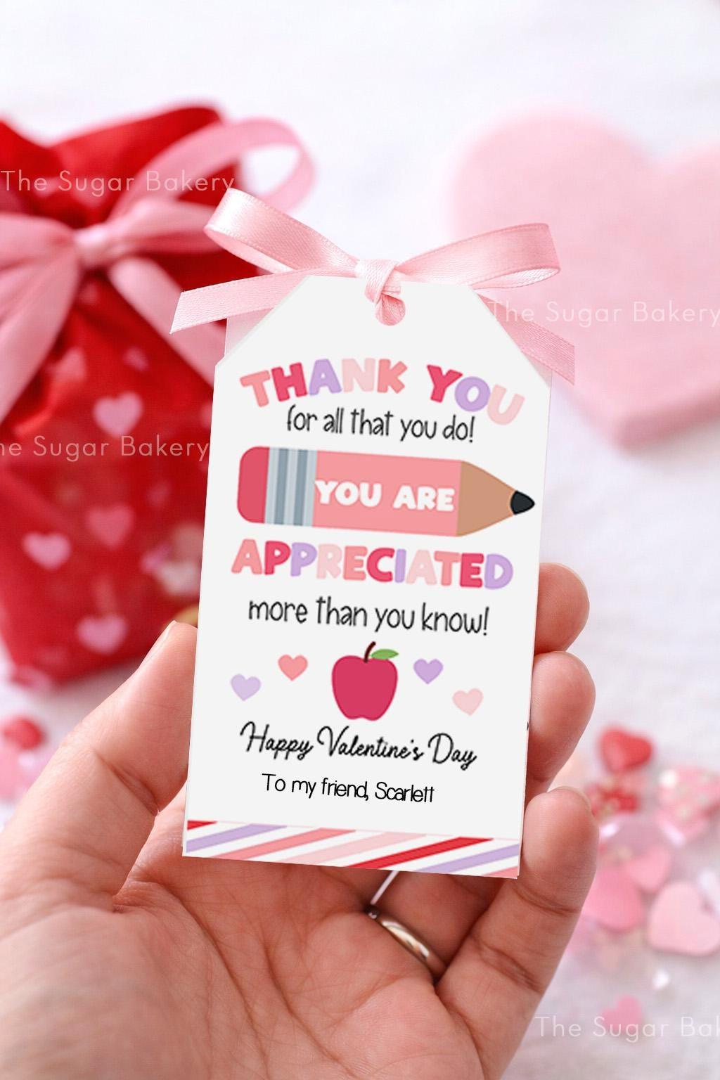 Printable Teacher Valentine Gift Tag, Teacher Appreciation TAG ...