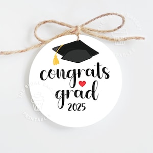 Étiquette imprimable de remise des diplômes, étiquette de biscuit de remise des diplômes, étiquette de diplômé de félicitations, étiquette de cadeau de remise des diplômes imprimable pour elle lui, étiquette de cadeau de classe de 2025
