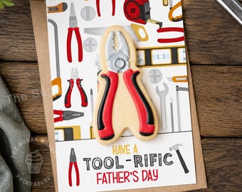 Fathers Day Cookie Card printable, Have a TOOL-Rific Father's Day COOKIE CARD, Happy Father's Day Hammer Tools Wrench Card, Fathers Day Card