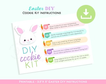Printable Easter DIY Cookie Kit Instructions, DIY Cookie Kit Card ...