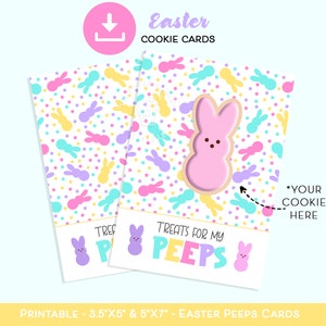 Leckereien für meine PEEPS Kekskarte, druckbare Oster-PEEPS-Kekskarten, Peeps-Kekse, druckbare Osterkekskarten, Kekskarte Osterhase
