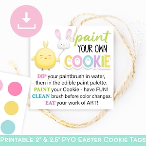 PYO Oster Cookie Tag, PYO Oster Cookie, Pyo Anleitung, PYO Cookie Tag, Sofort Download Ostern Malen Sie Ihre eigenen Cookie Kit Anleitung