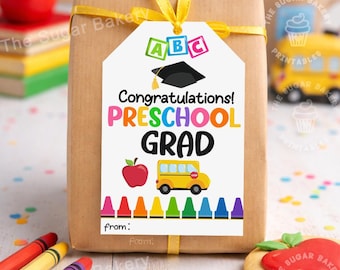 Vorschul-Abschluss-Tags, Herzlichen Glückwunsch PRESCHOOL GRAD-Tag, Kindergarten-Abschluss-Tag, Ende des Schuljahres Geschenk Schüler, Abschluss-Tags