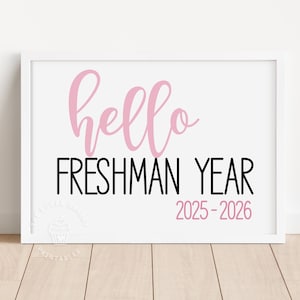 Primer día de PRIMER AÑO Letrero del primer día de noveno grado Hola primer año Letrero imprimible rosa para niña regreso a clases noveno imprimible PINK101