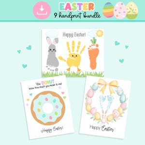 Easter Handprint Art Craft Bundle, 9 Cute Designs for Kids, DIY Easter ...